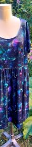 Hot Topic Galaxy Skater Dress 3x Velvet? NWT